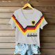 thumbnail image 4 of Women's Germany Football Graphic T-Shirt, V-Neck Casual Letter Print T-Shirt, Fashion Short Sleeve Graphic Tee, Summer Daily Lightweight Tops for Soccer Tournament 2026 White Size: 2XL, 4 of 4