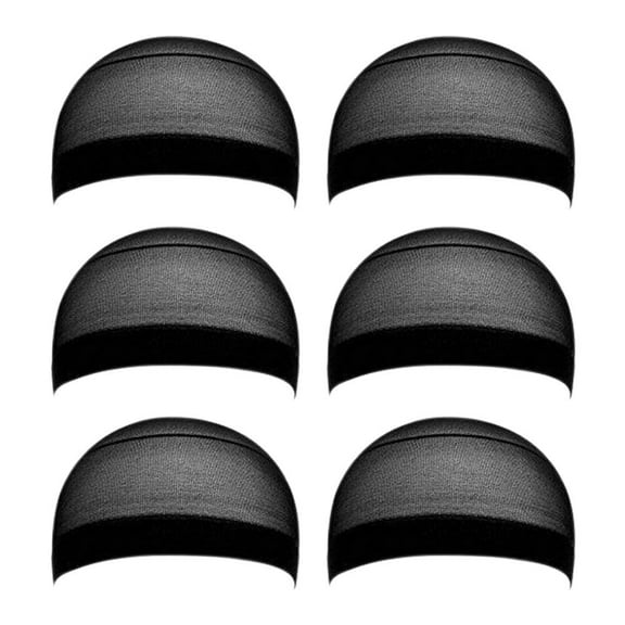 6 Pieces Black Stocking Wig Cap Stretchy Nylon Wig Caps Black Nylon Close End Wig Caps for Men and Women…