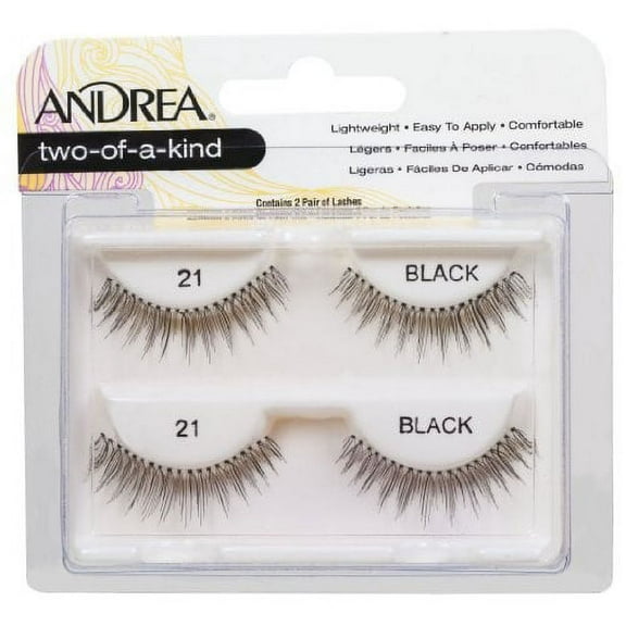 Andrea Twin Pack False Eyelashes, Style 21, Black, 2 Ct