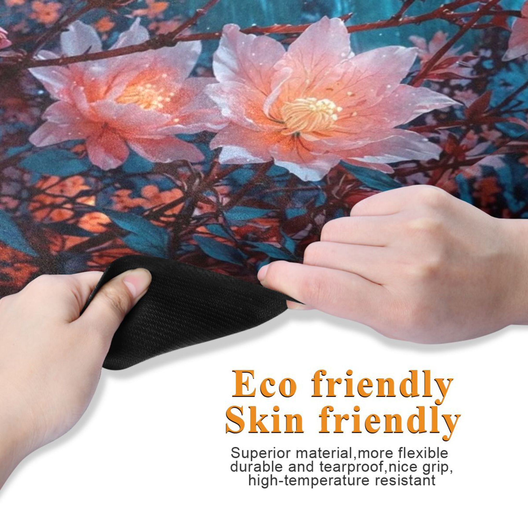 BZSMCE Yoga Mat Women Fitness Mat Moonlit Blossom Pattern