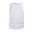 thumbnail image 4 of MIXUE Skirts For Women Summer Solid Color Elastic High Waist Lace Trim Elegant Casual Pencil Skirt Daily-Wear,White,S, 4 of 6