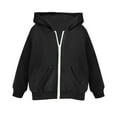 thumbnail image 2 of ATOGUTA Baby Boys Girls' Outerwear Jackets & Coats Plush Warm Long Sleeved Casual Sports Tracksuits Hooded Coat Black, Size 4T-8, 2 of 6