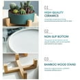thumbnail image 4 of Succulents Planter Pot with Stand Hydroponics Plant Pot with Legs Vegetables Herbs Ceramic Planters Cylinder Flower Pot Storage Container for Home Planting Decor, 4 of 8