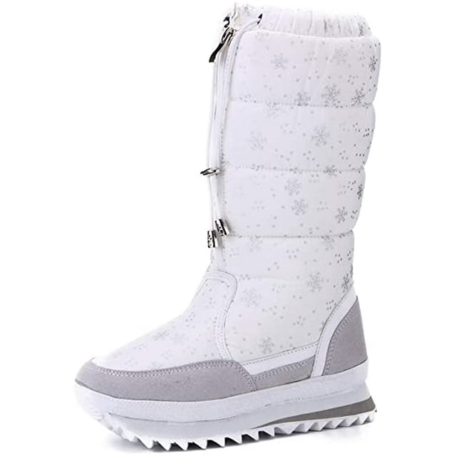 ZECATL Women's Winter Waterproof Fur Lined Frosty Snow Boots
