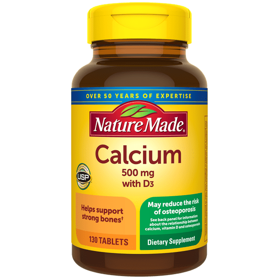 Nature Made Calcium 500 mg Tablets 130 Tablets (Pack of 3)