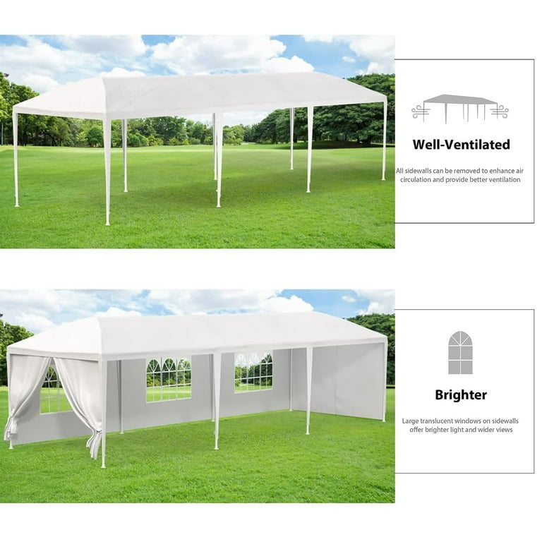 WORCOTHRAY 10x30 ft Outdoor Canopy Gazebo for Big Backyard