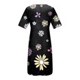 thumbnail image 6 of Patlollav Womens V-Neck Short Sleeve Dress Print Casual Dress with Pockets, 6 of 6