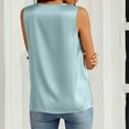 thumbnail image 4 of Women's Silk Satin Tank Tops V Neck Casual Sleeveless Business Work Blouses Dressy Summer Shirts Solid Color Tanks, 4 of 8