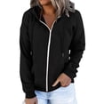 thumbnail image 2 of Essentials Hoodies for Women 2025 Fall Winter Long Sleeve Zip Up Hoodie with Pockets Hooded Sweatshirt Women Jacket, 2 of 8