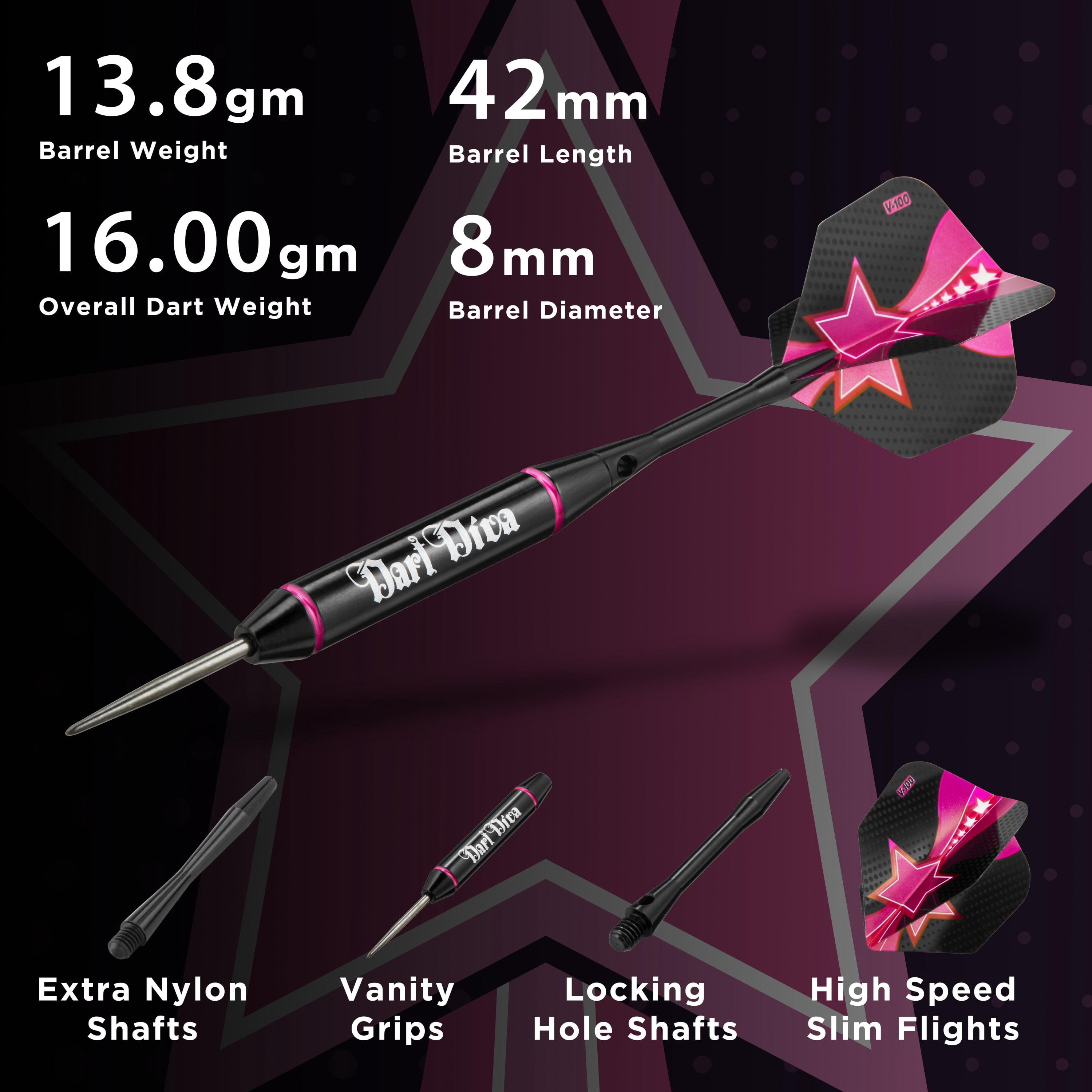 Viper Vanity "Dart Dive" Steel Tip Dart Set, 22 Grams