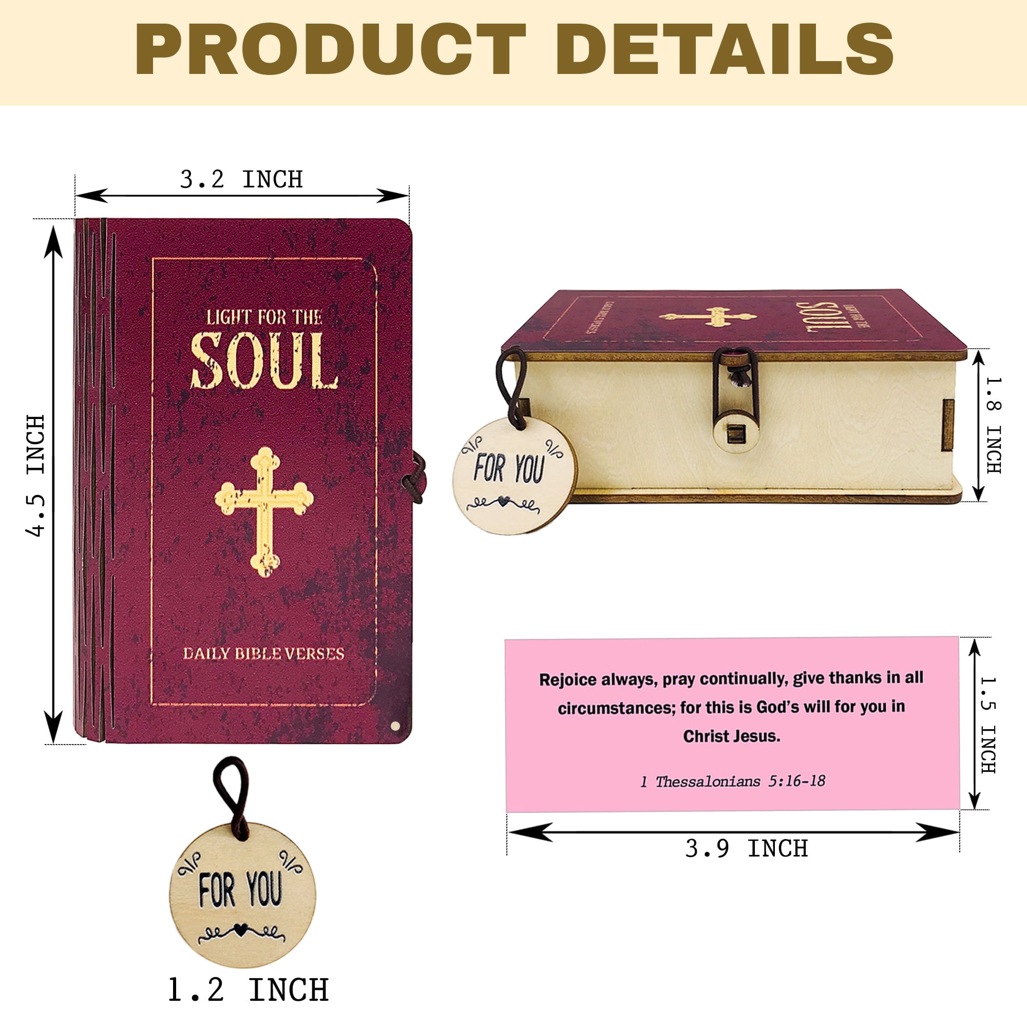 Handmade Bible Verse Cards Box (150 pcs), Read Me When Bible Verses With Wooden Box for Emotions and Feelings, Graduation Gift for Women Men