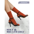 thumbnail image 4 of HUGH UGOLI Women's Cotton Crew Socks | Plain Color, Regular Fit, Soft Casual Socks for Trouser, 4 Pairs, Orange/Dark Red, Shoe Size: 6-9, 4 of 6
