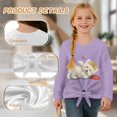thumbnail image 6 of Xoenoiee Purple West Highland terrier Print Girls Long Sleeve Shirts Casual Crew Neck Tops Basic Tunic Blouses Tie Front Knot Tops Sweatshirt, Size 5-6 Year, 6 of 7