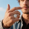 thumbnail image 4 of Mens Fashion Metal Ring Stylish Jewelry Trendy Accessories Durable Comfortable Unisex Band, 4 of 8