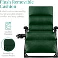 thumbnail image 3 of HYJY Oversized Zero Gravity Chair, Folding Outdoor Patio Recliner, XL Anti Gravity Lounger w/Removable Cushion, Cup Holder, Side Tray, 350lb Capacity - Forest Green, 3 of 8