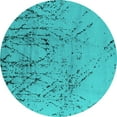 thumbnail image 1 of Ahgly Company Machine Washable Indoor Round Solid Turquoise Blue Modern Area Rugs, 8' Round, 1 of 4