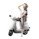 thumbnail image 2 of Estatuilla de chica elegante, escultura artesanal de resina, decorativa de doncella, estatua para arreglo de escritorio, soporte de TV de En motocicleta Soledad Estatua de mesa, 2 of 10