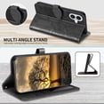 thumbnail image 6 of Wallet Case for iPhone 16 Plus Case Women Leather Flip with Wrist Strap Magnetic with Card Holder Adjustable Stand Protective Case for iPhone 16 Plus 6.7 inch Life Tree Black, 6 of 14