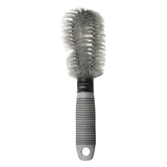 Uxcell Wheel Tire Brush Soft Bristle Car Wash Brush Auto Tire Cleaner with Non-Slip Handle for Car Detailing Scrubbing, Grey