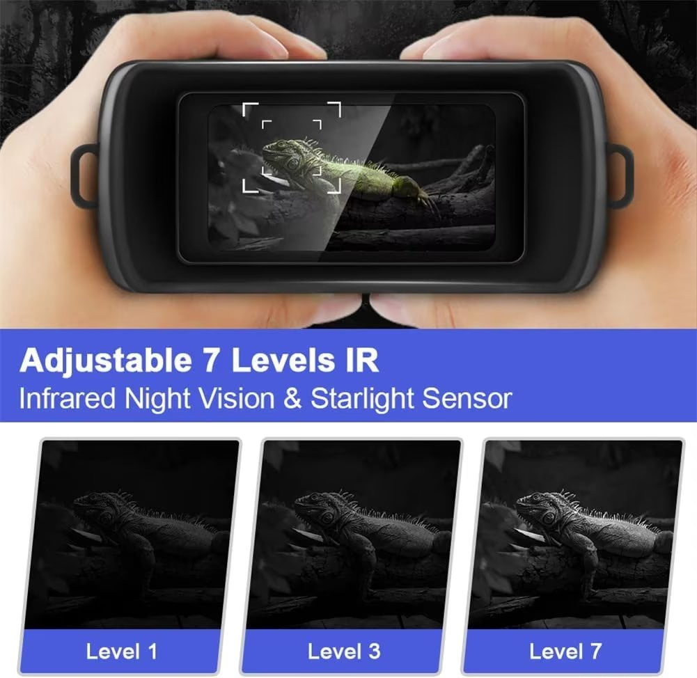 Shininglove Goggles, R6 Digital Binoculars Camera Large Viewing Screen 1080p for Spotting Hunting Camping Travel