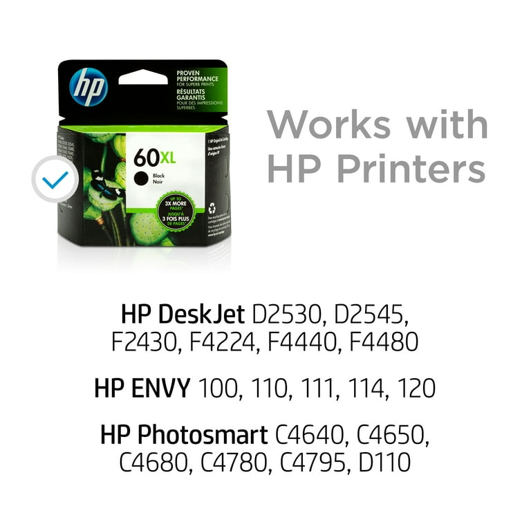 HP 60XL, (CC641WN) High-Yield Black Original Ink Cartridge