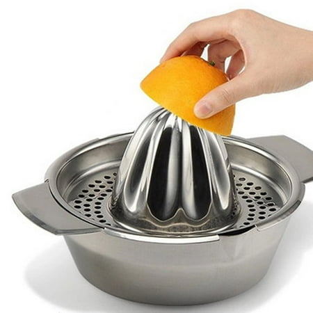 

Stainless Steel Manual Juicer Fruit Lemon Squeezer Bowl Juicer Strainer Good Quality!