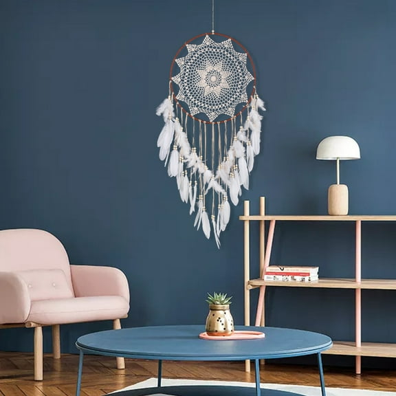 VerPetridure Handmade Lace Dream Catcher Feather Bead Hanging Decoration Ornament Gift