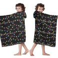 thumbnail image 4 of Multicolor Christmas Light Pattern Hooded Bath Towel，50"x30" for Ages 3 To 12 Kids, Quick Dry Lightweight Soft Microfiber Hood Beach Towel Cover Up for Kids, 4 of 7