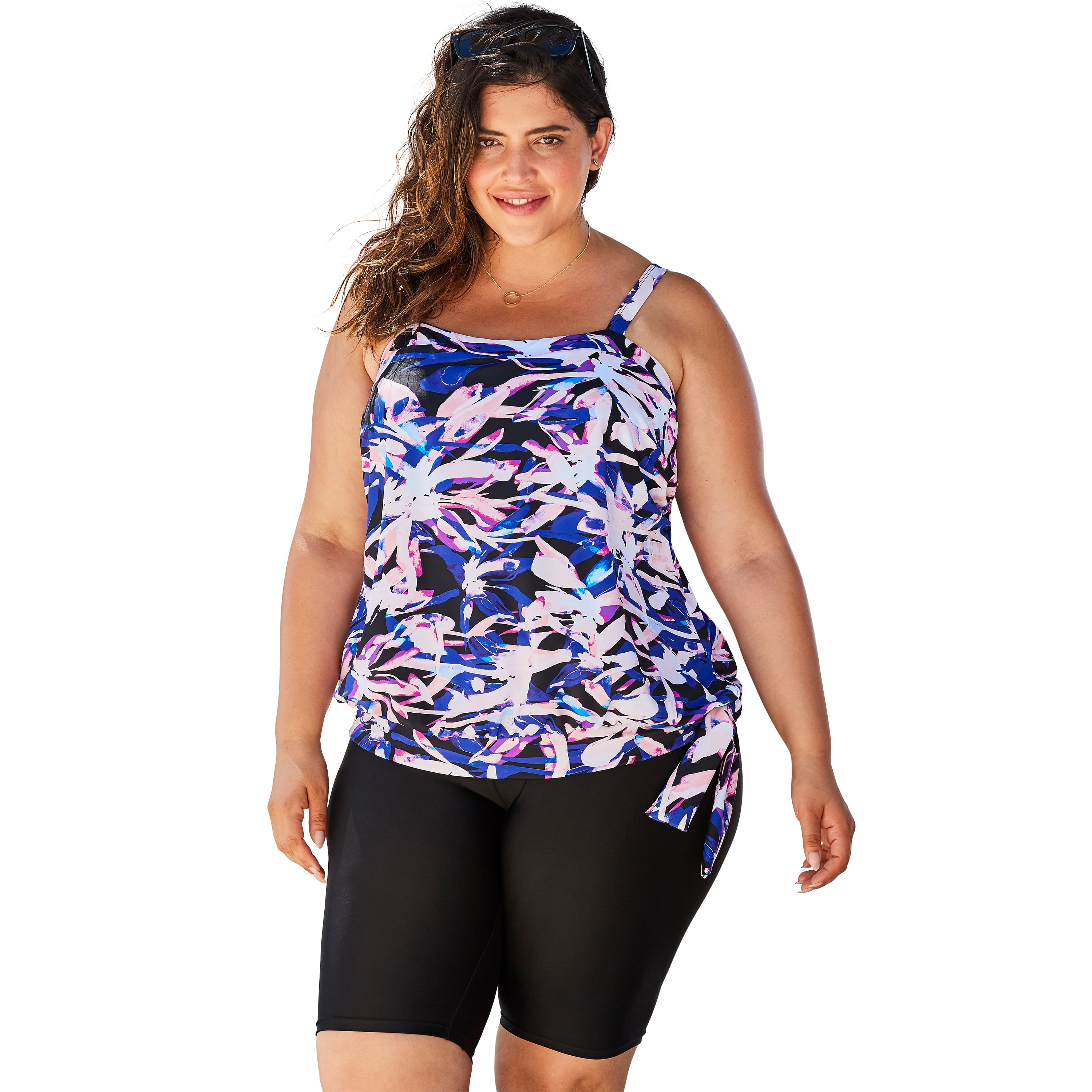 women's plus size blouson tankini