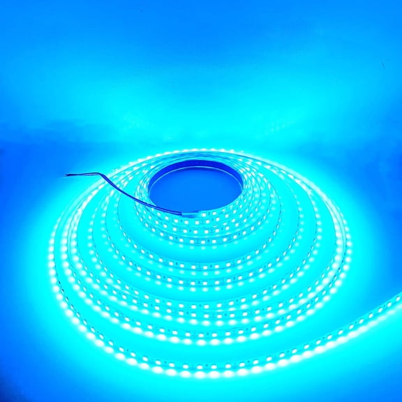 PLUHKN-LED Strip Lights, SMD 2835 LED Strip, DC12V 1200LEDs 16.4Ft 26000LM High Density LED Light Strips Non-Waterproof IP21, 3 Times Brightness Than SMD3528 LED Strip, Ice Blue