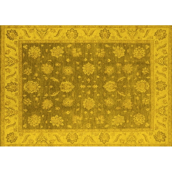 Ahgly Company Indoor Rectangle Oriental Yellow Traditional Area Rugs, 2' x 3'