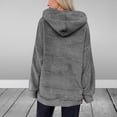 thumbnail image 6 of Trendy Fleece Hoodie for Women with Pocket Fuzzy Casual Warm Oversize Pullover Sweater Top Hooded Sweatshirts Loose (Medium, Gray), 6 of 6