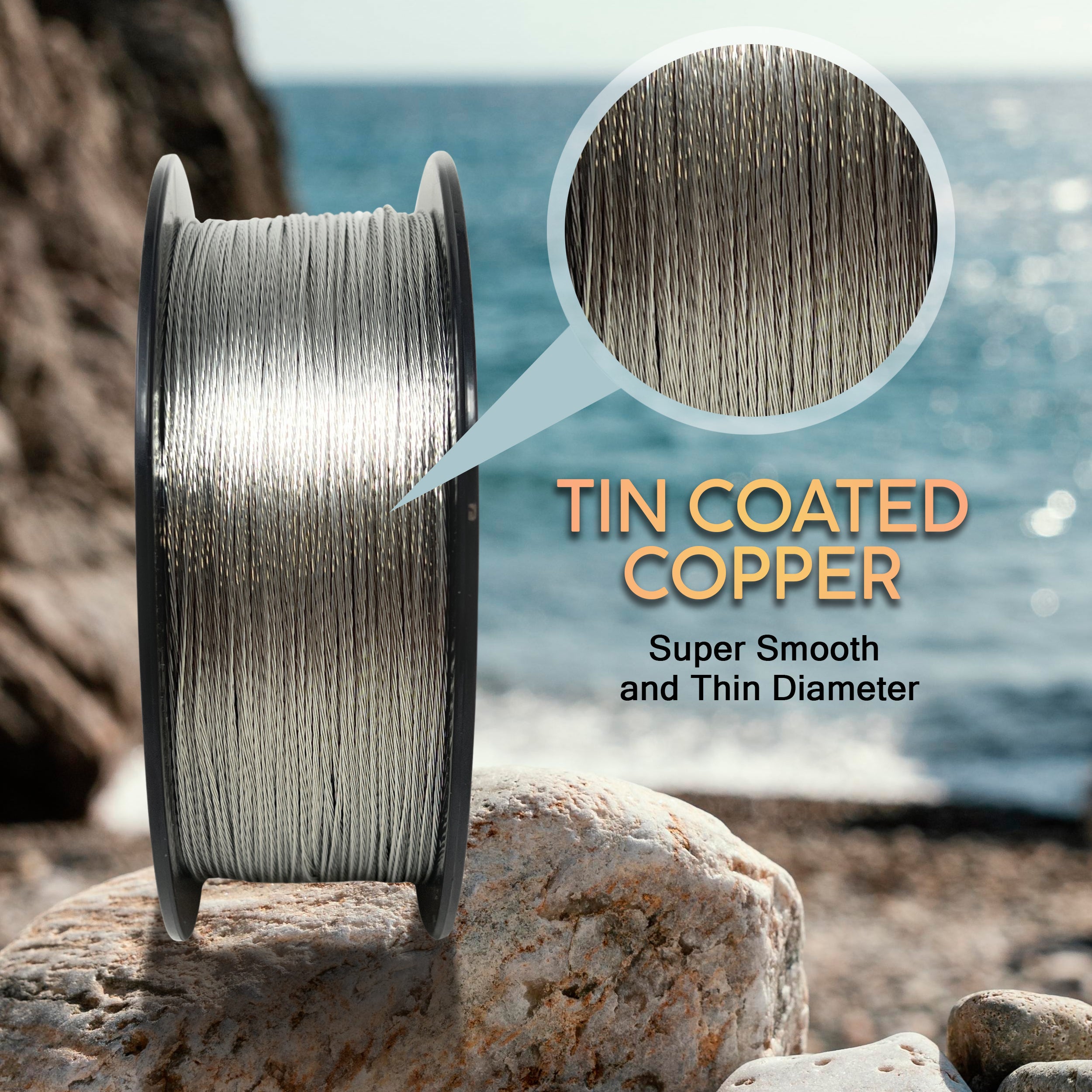 Reaction Tackle Copper Trolling Wire - Copper Fishing Line - Corrosion Resistant Tin Coated Copper Super Smooth and Thin Diameter to Reach Deeper Depths 20LB / 300 foot
