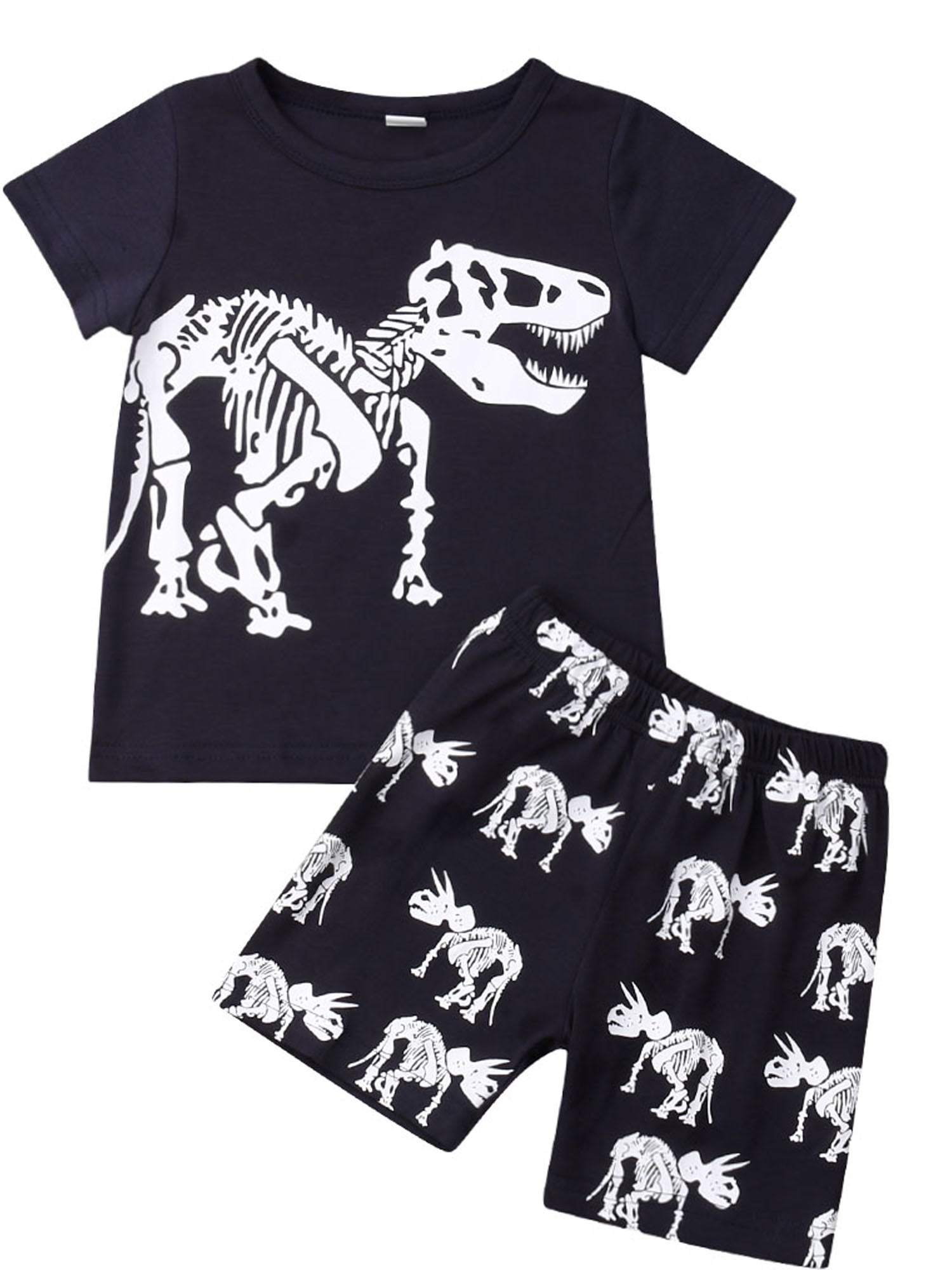Nwada Kids Clothes for Spring and Summer Unisex Clothing Set Dinosaur Printed Tshirt and Shorts Age 18 Month 6 Years 