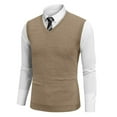 thumbnail image 5 of Men's Knitted Sweater Vest Sleeveless V Neck Lightweight Breathable Casual Spring Summer Comfortable Stretchable Fashion Top Mens Basic Tee Shirts Summer Classic T-Shirts, 5 of 6
