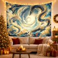 thumbnail image 3 of Moon Stars Magnificent with Serpentine Dragon Like Creatures, Mystical Fantasy for Space Lovers, Galaxy Room Decor, Housewarming Gift, Tapestry Wall Hanging for Bedroom and Dorm, 3 of 7