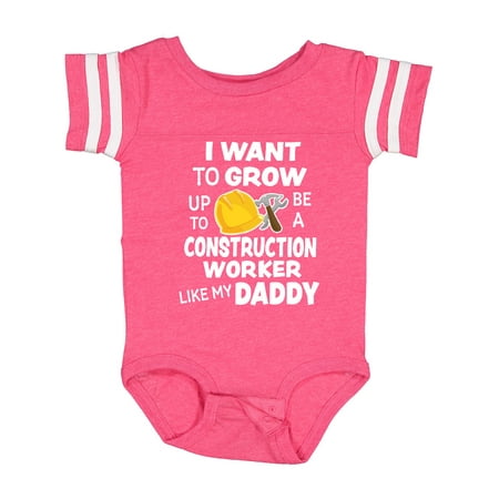 

Inktastic I Want to Grow Up to Be a Construction Worker Like My Daddy Gift Baby Boy or Baby Girl Bodysuit