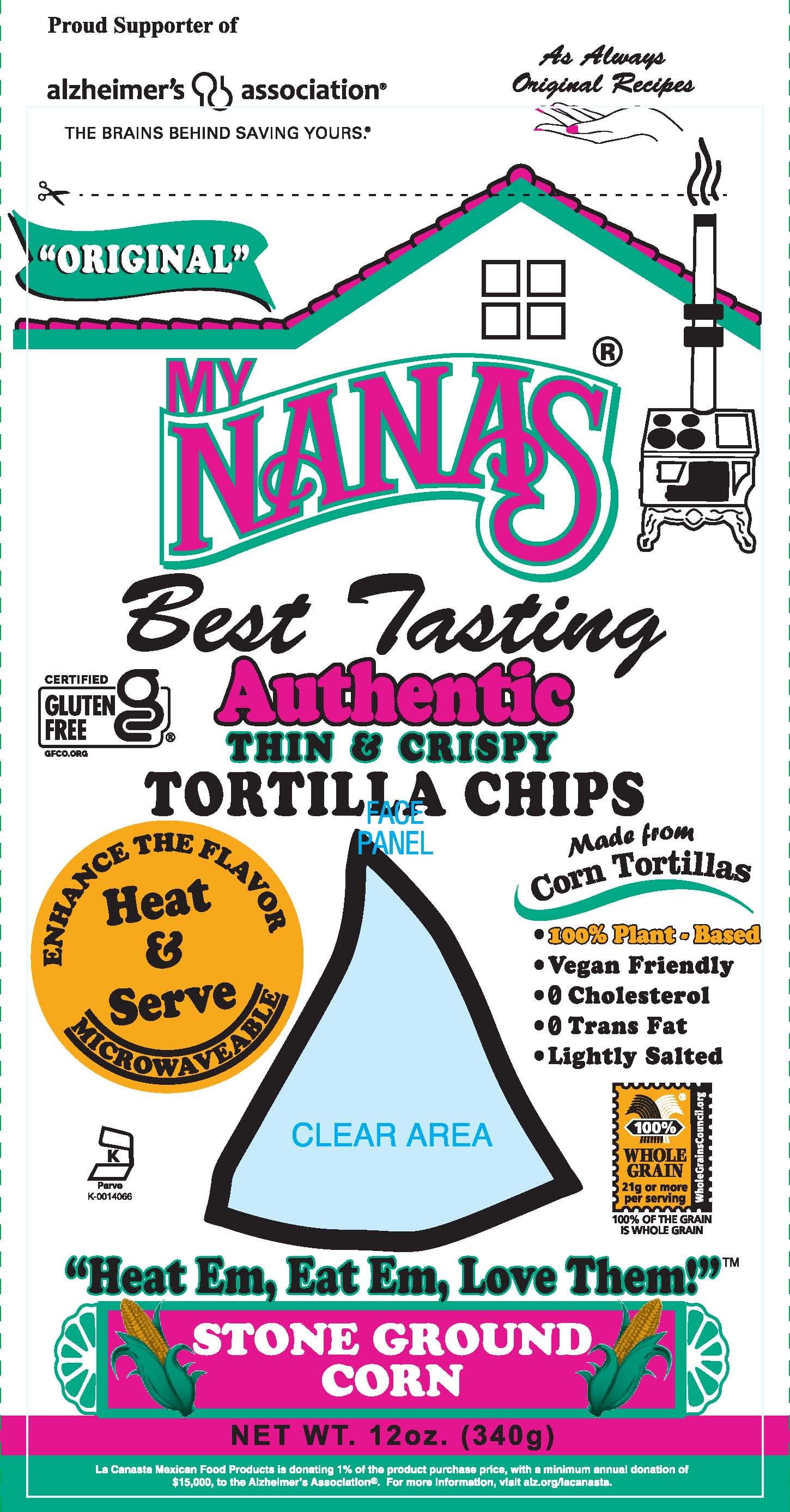 My Nana's Authentic Thin & Crispy Tortilla Chips, Lightly Salted 12oz.