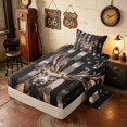 thumbnail image 2 of Manfei Hunting Deer Twin Sheets, Camo Flag Bedding, Black Brown, Black Reversible 3-Piece (1 Flat Sheet, 1 Fitted Sheet and 1 Pillowcase), 2 of 6
