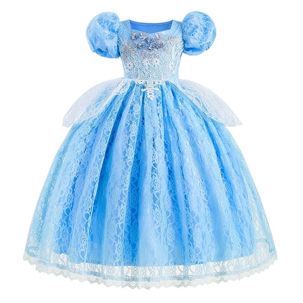 Vestido de princesa Cenicienta de Disney para niña, disfraz de Cosplay, cumpleaños infantil y accesorios ix de Navidad zhangyuxiang unisex