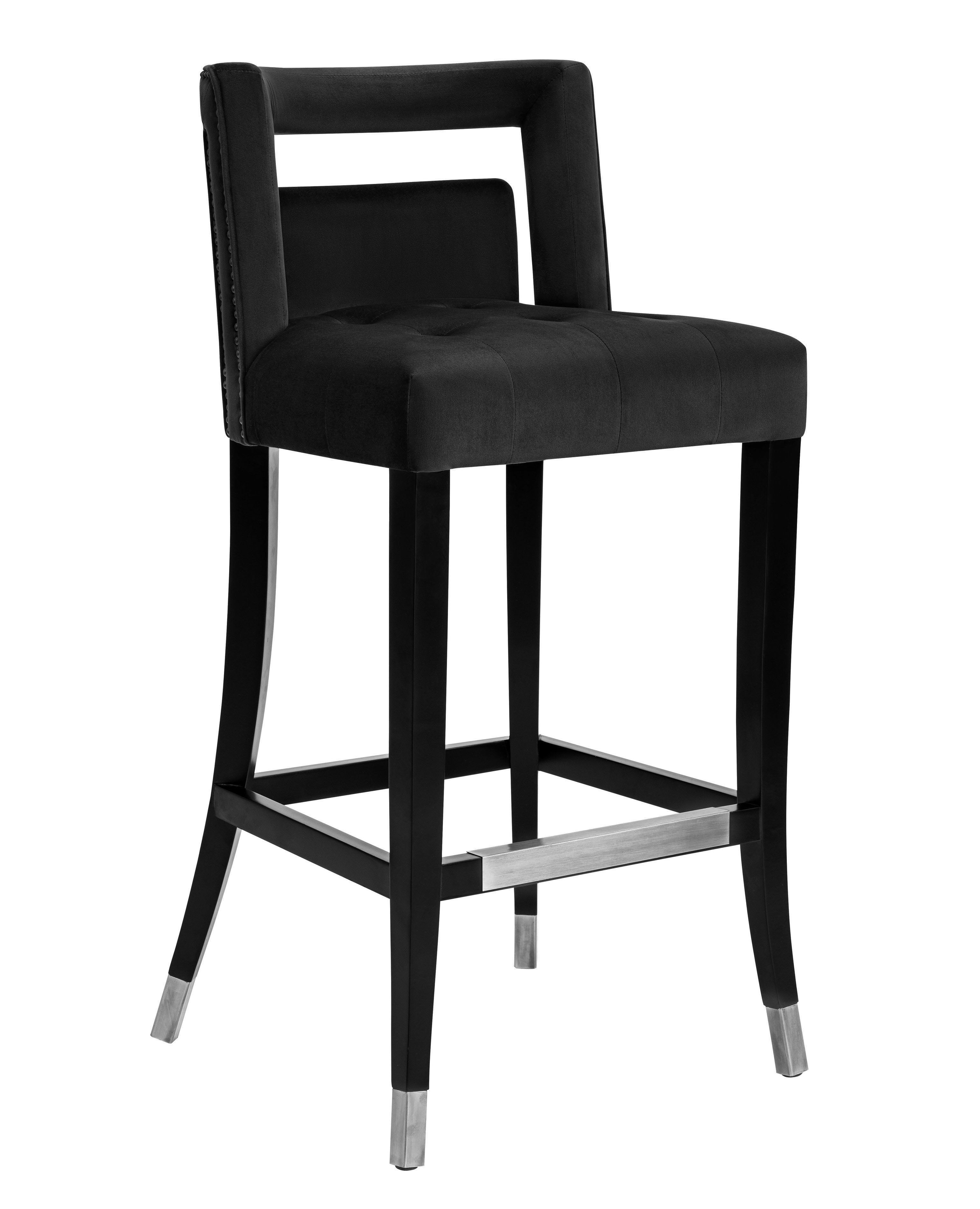 Tov Furniture Hart Black Velvet, 34 Inch Bar Stools Ikea