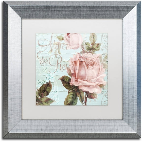 Trademark Fine Art "Atelier De Roses" Canvas Art by Color Bakery White Matte, Silver Frame