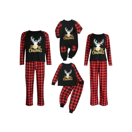 

Christmas Family Pajamas Matching Set Merry Christmas Sleepwear Plaid Pants Baby Pajamas