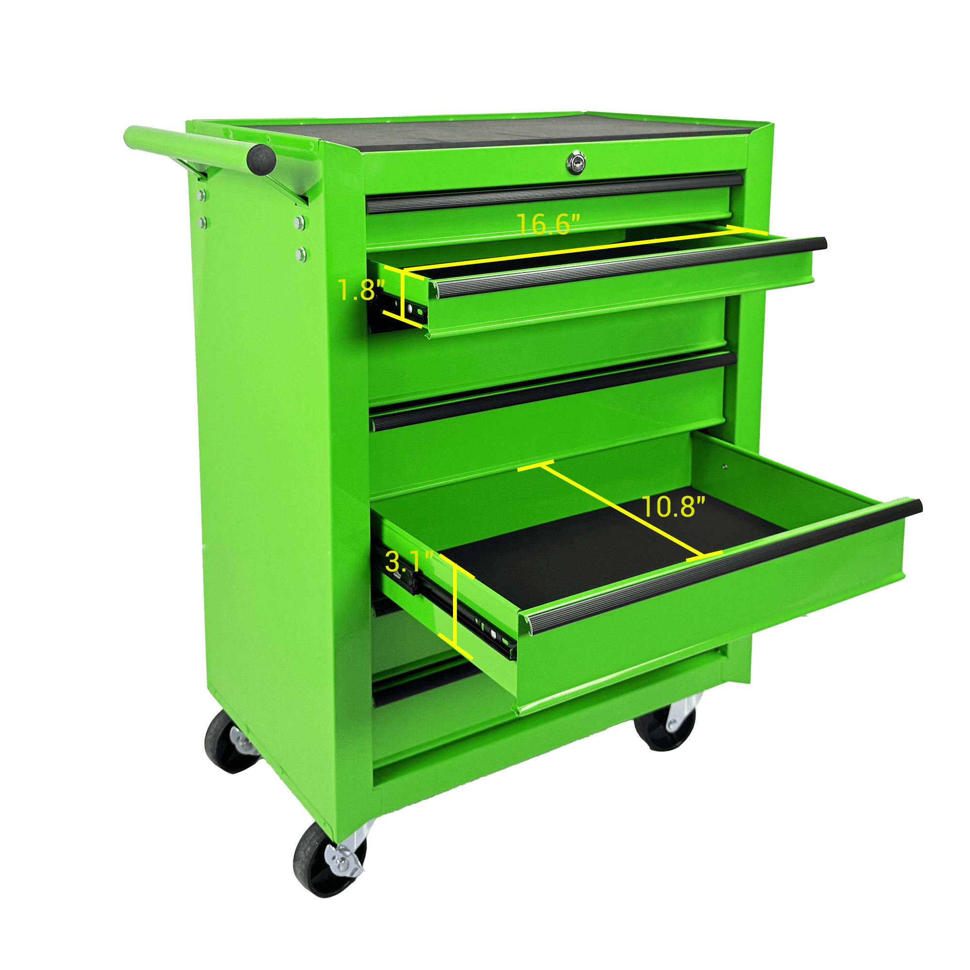 20-Inch Rolling Metal Tool Chest with 7 Drawers and Ball-Bearing Slides, Steel Tool Storage Cabinet with Lockable Wheels, Green