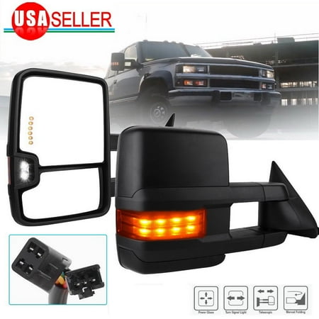 Fit for 88-98 Chevy GMC OBS C/K Pickup Towing Mirrors Power Signal Backup