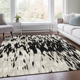 thumbnail image 5 of HomeRoots 675136 8 x 10 ft. Black & Ivory Abstract Transitional Washable Machine Made Rectangle Area Rug with UV Protection, 5 of 9