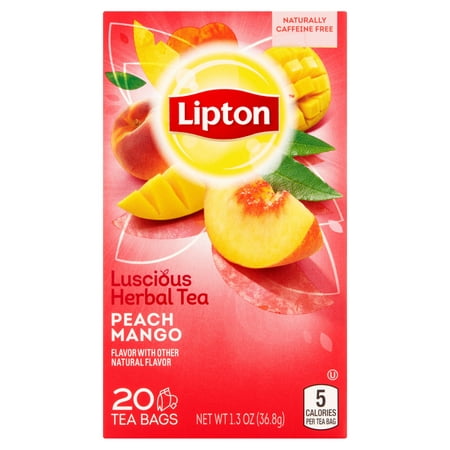 (3 Boxes) Lipton Herbal Tea Bags Peach Mango 20 (Best Herbal Tea Brands)