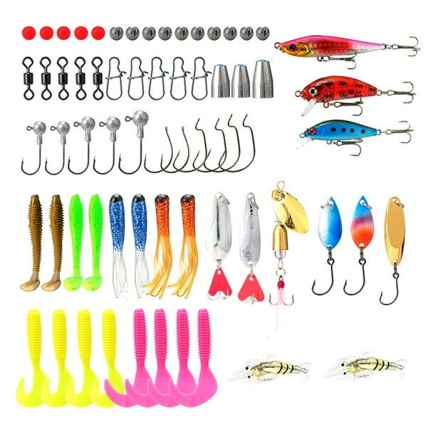 Kit Señuelos Pesca Minnow Plantilla Metal Accesorios Cuchara Con Caja para Pescar