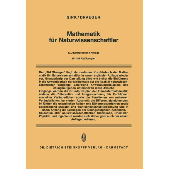 Mathematik Für Naturwissenschaftler, (Paperback)