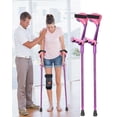 thumbnail image 1 of Muletas para adultos con acolchado elástico para codos y manos. Muletas plegables para antebrazo que aumentan la comodidad al caminar (violeta)., 1 of 5